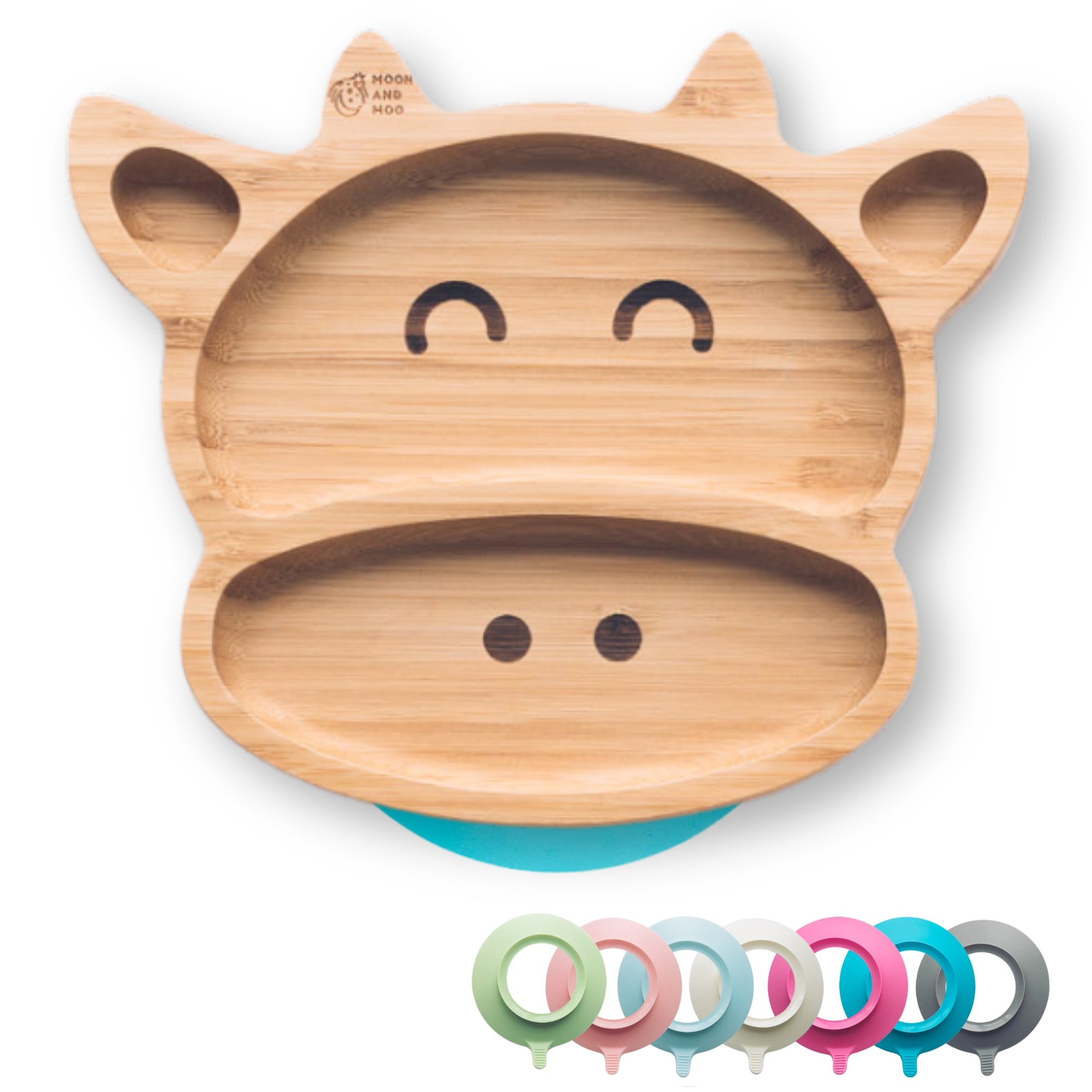 Cow Bamboo Suction Plate