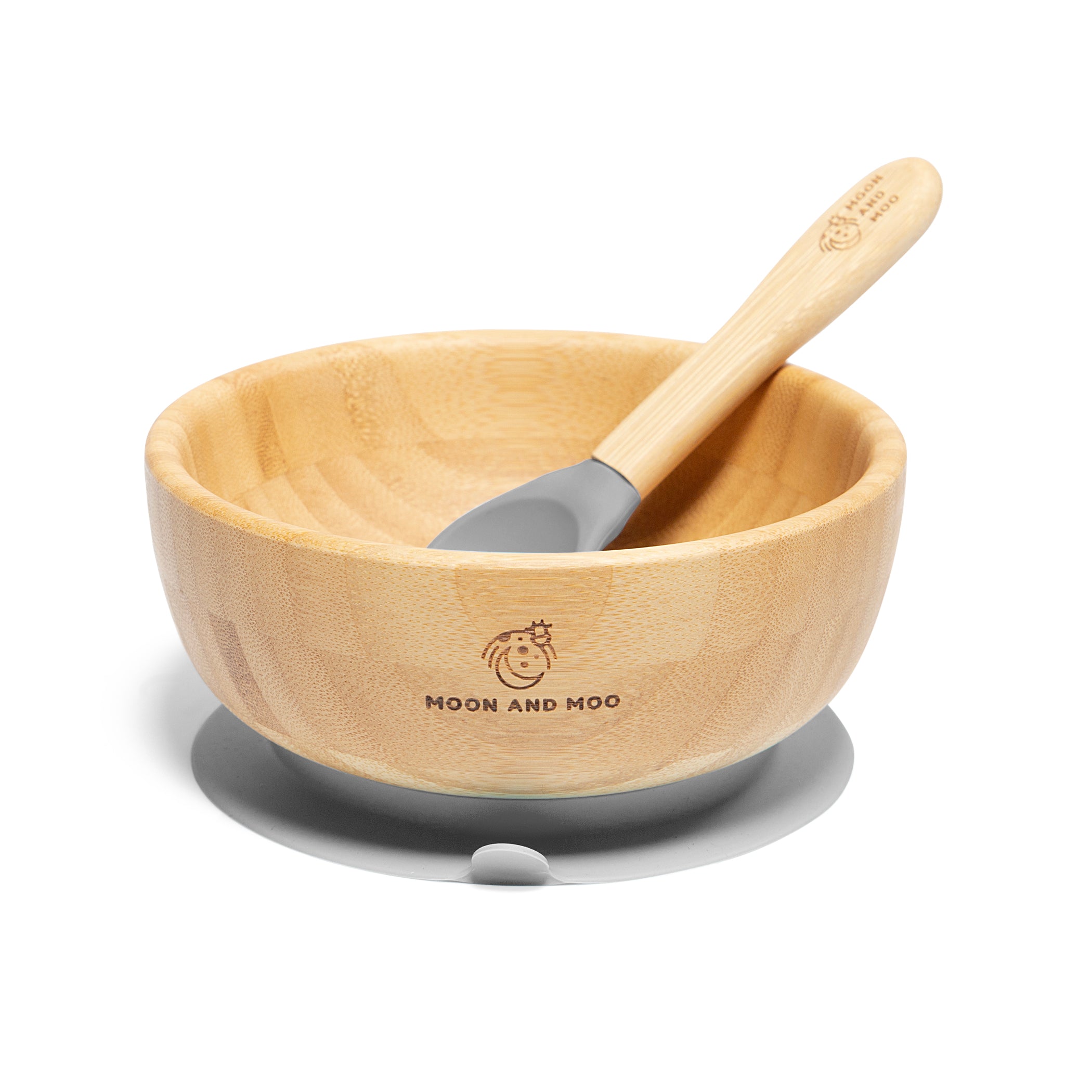 Bamboo Suction Bowl and Spoon Set