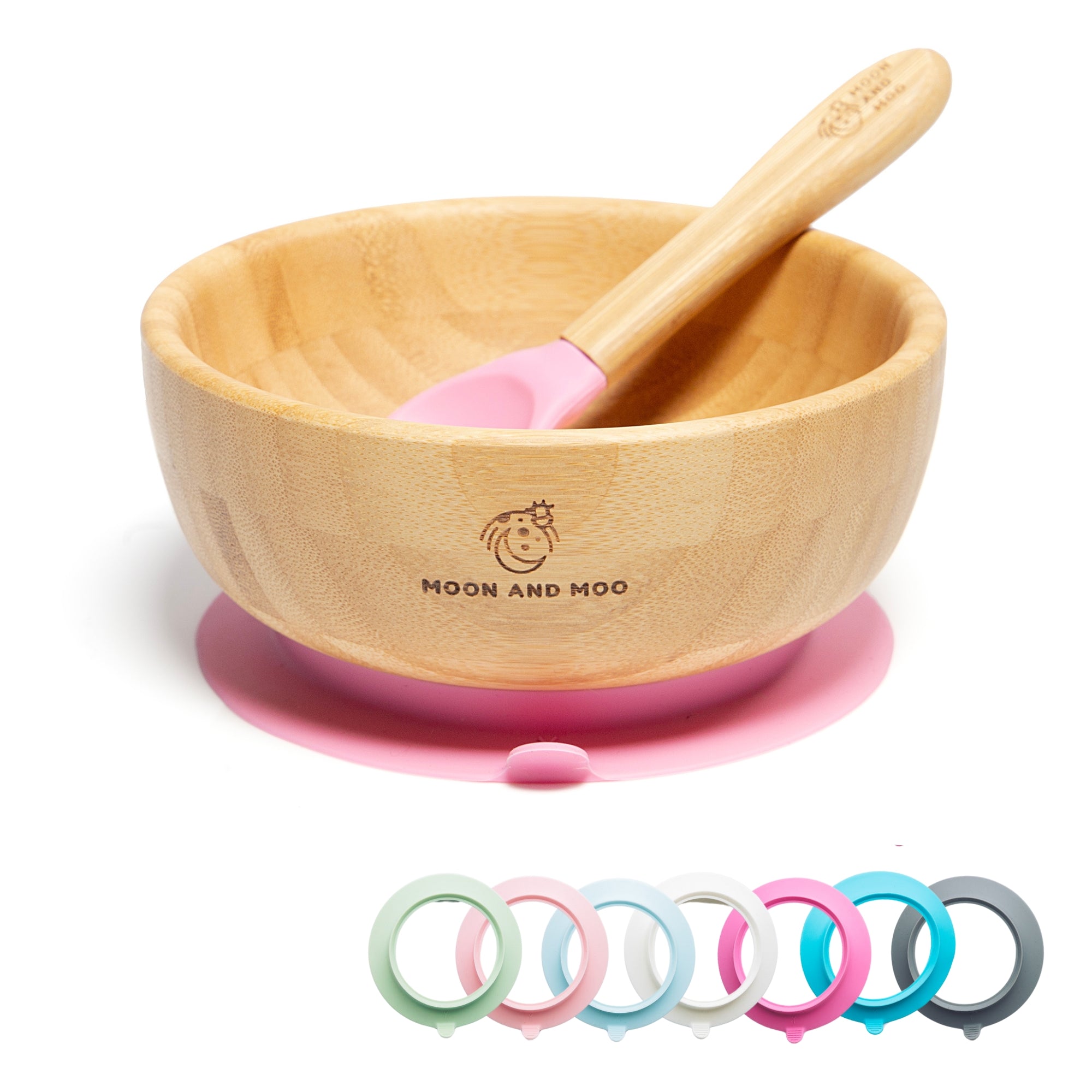 Bamboo Suction Bowl and Spoon Set